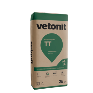 Штукатурка цементная влагостойкая Vetonit® TT, 25 кг