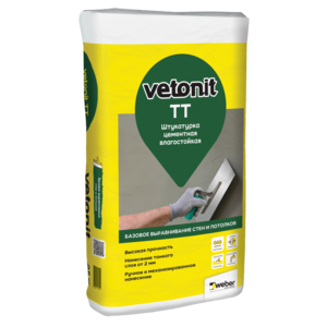 Штукатурка цементная влагостойкая VETONIT TT, 25 кг