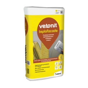 VETONIT штукатурно-клеевая смесь Teplofacade для монтажа теплоизоляции плит, 20 кг 
