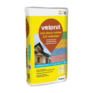 VETONIT штукатурка Min decor winter 2мм "короед"  для отделки внутри и снаружи до -10 (25 кг)