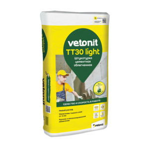Штукатурка цементная облегченная VETONIT TT30 light, 25 кг