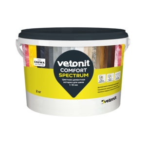 Затирка Ветонит комфорт спектрум 18 бакаут для швов 1-10 мм для сухих и влажных помещений, 2 кг