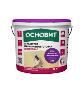 Штукатурка декоративная готовая ОСНОВИТ ЭКСТЕРВЭЛЛ OSs-1.5 WS силикатно-силикон. шуба супербелая 25к