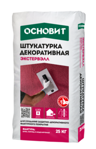 Штукатурка декоративная ОСНОВИТ ЭКСТЕРВЭЛЛ OS-2.0 GS фактура шуба серая (25 кг) У