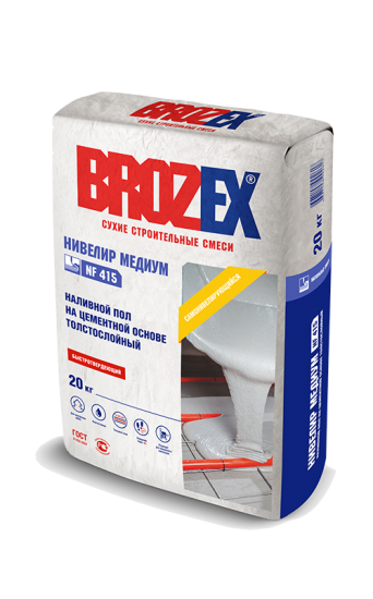 Наливной пол на цементной основе толстослойный BROZEX NF 415 НЕВЕЛИР МЕДИУМ 20кг