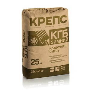 Кладочная смесь Крепс "КГБ Зимний" для блоков из ячеистого бетона (25 кг)