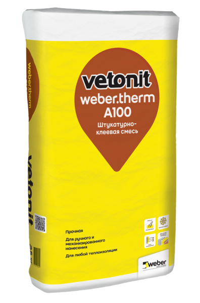 VETONIT weber.therm A100 штукатурно-клеевая смесь  для теплоизоляции (25кг)