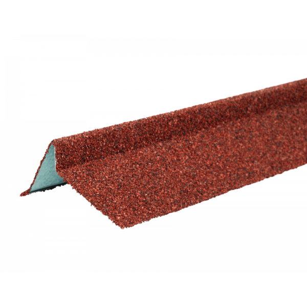 Планка торцевая левая  с гранулятом, красный (75*25*65*5мм), ТЕХНОНИКОЛЬ