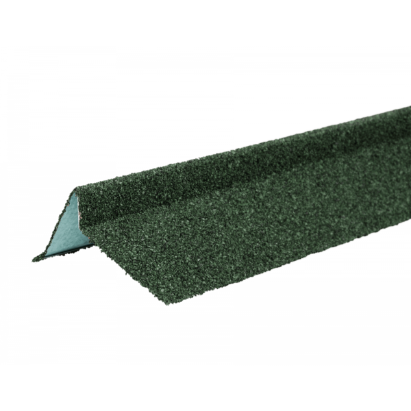Планка торцевая левая  с гранулятом, зеленый (75*25*65*5мм)